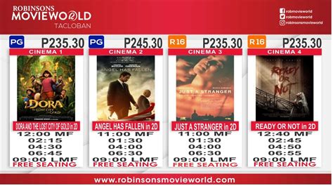 robinsons manila cinema schedule